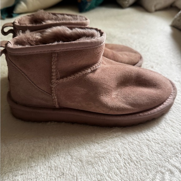 UGG Blush Pink Mini Boots 7 - Picture 1 of 6